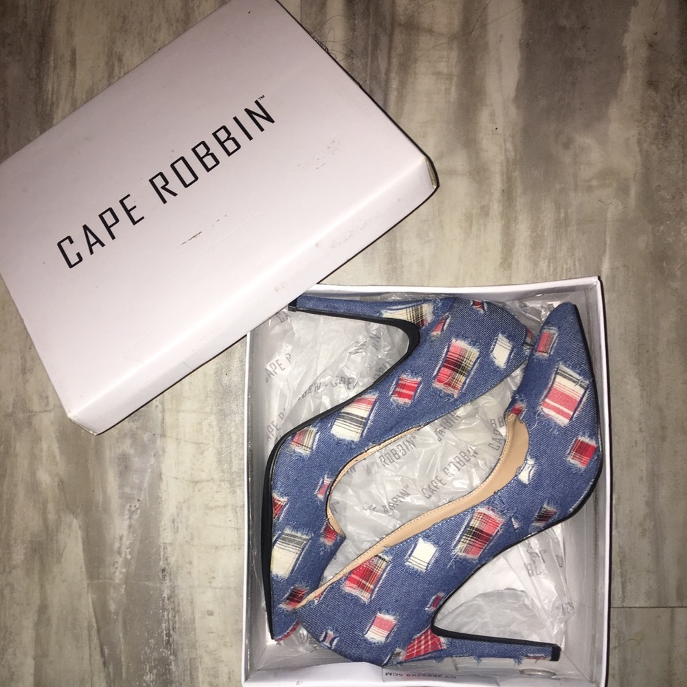 Cape Robbin Denim High Heel Pump Multi Color